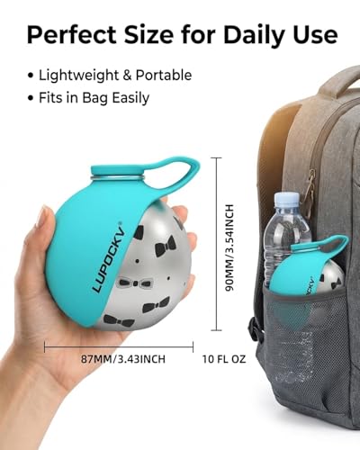 Dog Water Bottle with Bowl 2-in-1 Portable Dog Bottle Pet Travel Hydration Dispenser Container Cup Drinking Outdoor Leak P...