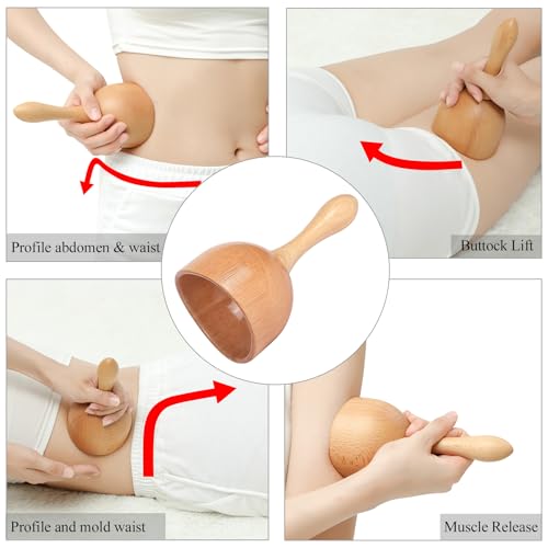 Komogir 3-in-1 Wood Therapy Massage Tools Lymphatic Drainage Massager Wooden Massager for Maderoterapia,Anti-Cellulite, Bo...