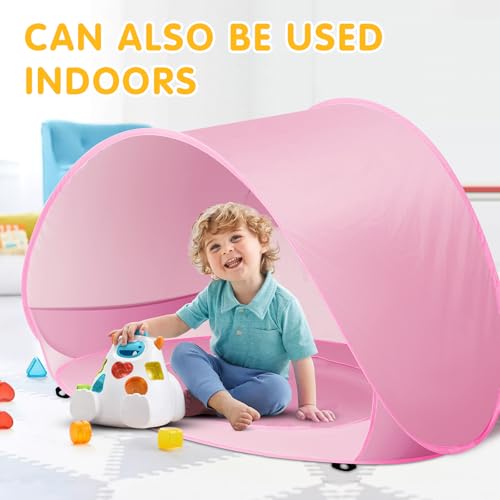 Baby Beach Tent with Pool, Pop Up Sun Shelter UPF 50+ UV Protection for Infant Toddlers, Portable Shade Tent with Carry Ba...