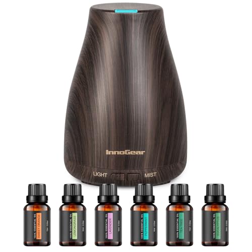InnoGear Essential Oil Diffuser with Oils, 100ml Aromatherapy Diffuser with 6 Essential Oils Set, Aroma Cool Mist Humidifi...