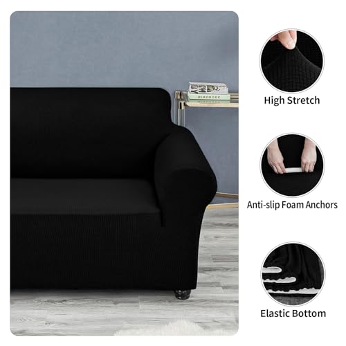 Joccun Stretch Loveseat Couch Cover Slipcover, 1-Piece Sofa Cover for 2 Cushion Couch Spandex Jacquard Washable Furniture ...