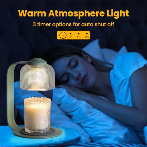 Oizuon Candle Warmer Lamp with Timer - 4.92'' Dimmable Candle Lamp Warmer, Christmas Birthday Gift for Women & House Warmi...
