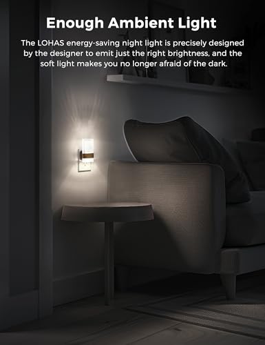 L LOHAS LED Night Light [2Pack], Night Lights Plug Into Wall, Decorative Night Lights with Dusk-to-Dawn Sensor, 0-100LM Di...