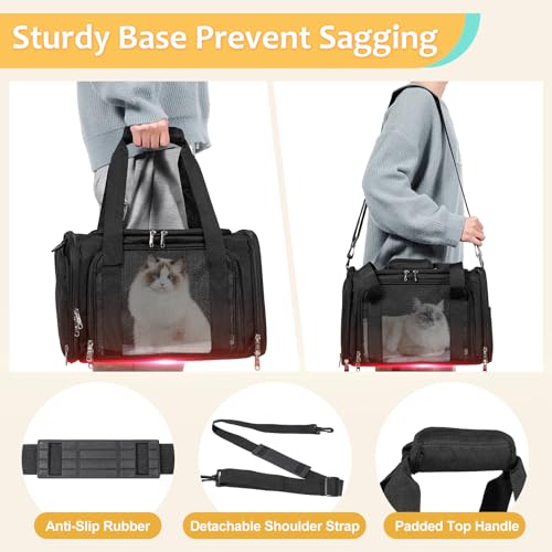 Discala Cat Dog Carrier Up to 15 Lbs TSA Airline Approved Pet Carrier for Small Medium Cats Puppies Dog Carriers for Small...