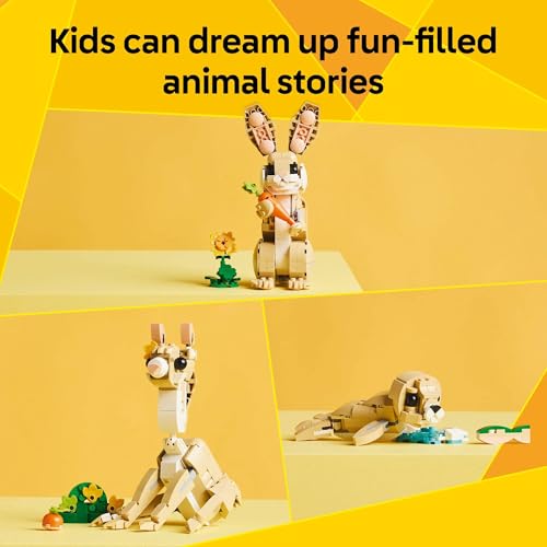 LEGO Creator 3 in 1 Cute Bunny Toy - Building Toy Set with 3 Build Options, Bunny, Seal, or Llama - Animal Figures for Kid...