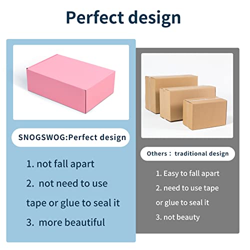 SNOGSWOG 28 Pack 9x6x3 inches Pink Shipping Boxes for Small Business, Small Corrugated Cardboard Gift Box for Mailing,Ship...