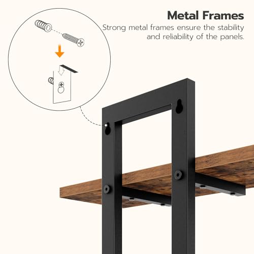 HOOBRO Floating Shelves, 15 Inch Wall Shelf Set of 2, Wall Mounted Storage Shelves 2-Tier, Hanging Bathroom Shelves, for L...