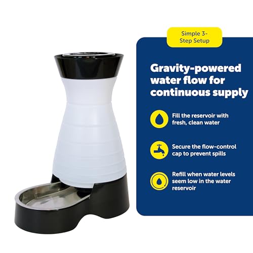 PetSafe Healthy Pet Water Station - Small, 64 oz Capacity - Gravity Pet Water Fountain, Automatic Cat Water Fountain, Dog ...