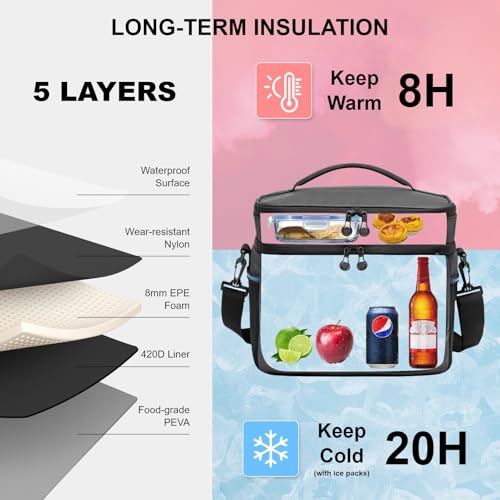 EVERFUN Small Compact Cooler Bag 24/48 Can Insulated Lunch Box Double Deck Soft Leak-Proof Waterproof Collapsible Ice Ches...