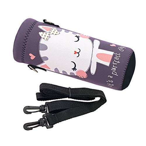 RICHEN Neoprene Water Bottle Carrier Bag with Adjustable Shoulder Strap,Insulated Water Bottle Cover for Stainless Steel/G...