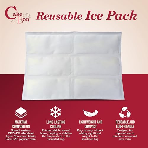 Cakebon 12-Inch Cake Insulated Cooler Bag with Ice Pack Sheets – Premium Carrier Bag for Cakes, Pastries & Cupcakes – Dura...