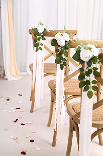 DreamBuilt Wedding Aisle Decorations for Wedding Ceremony Set of 10 Pew Flowers for Church Chair Decorations Party Decor w...