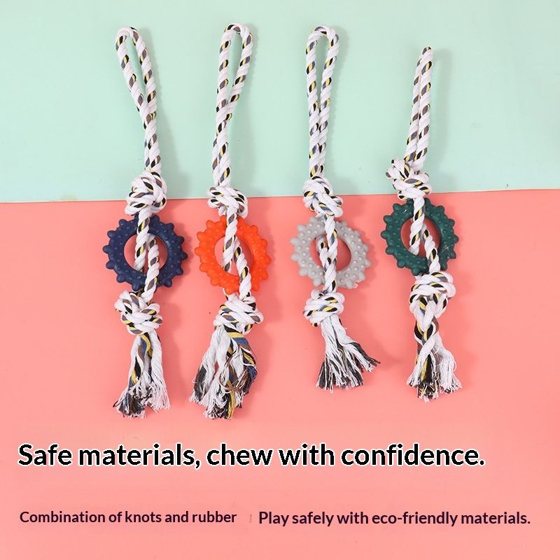 Pet R Toy Cotton Dog Teething Durable Chewable Knot Rope