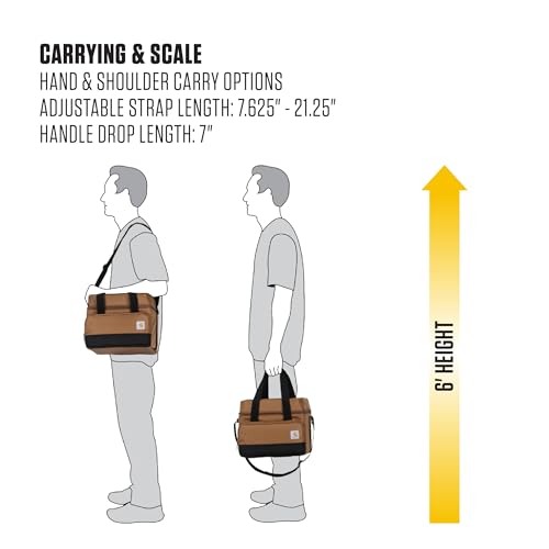 Carhartt Insulated Two Compartment Cooler, Durable Water Repellent Material W/Front Zippered Pocket for Camping, Beach & T...