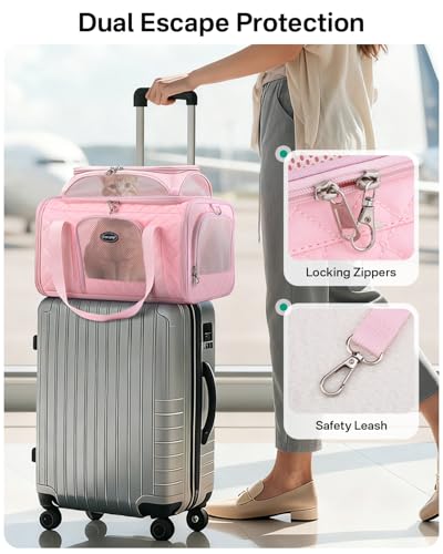 CarryTip Cat Carrier Airline Approved 17x11x9.5 Inches, Top Expandable Soft Sided Pet Travel Carrier for Cats & Small Dog...