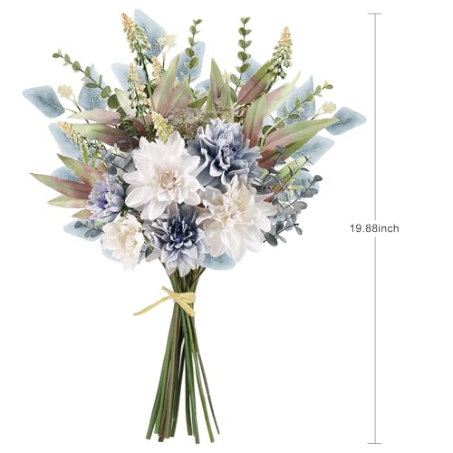 Fake Artificial Flowers Bouquet for Decoration, Silk Floral Arrangements Faux Flowers Plant Wedding Bride Bouquets Tables ...