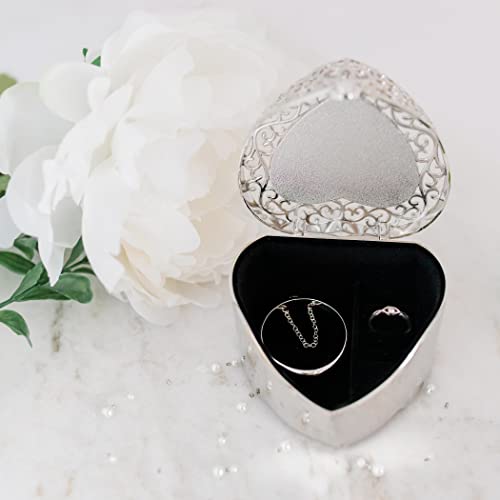 Cherished Moments Personalized First Communion Gift for Girls Filigree Heart Jewelry Keepsake Box with Custom Engraved Cro...