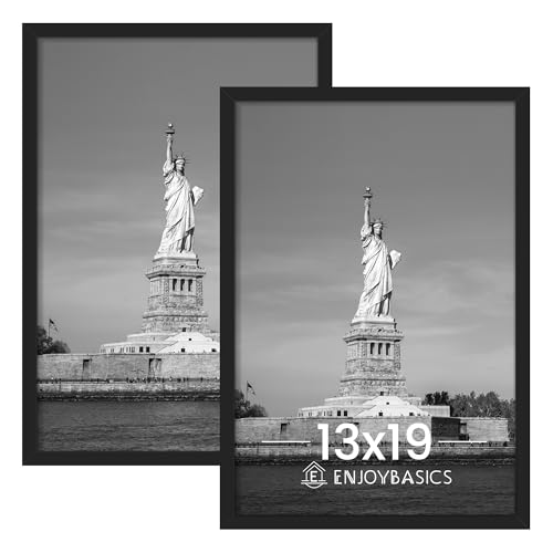 ENJOYBASICS 13x19 Picture Frame, Display for 13 x 19 Poster, Wall Gallery Photo Frames, Black, 2 Pack