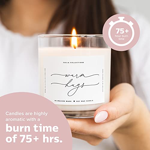 ThreeKin Warm Hugs Scented Candles for Home, Natural Soy Wax, Relaxing Aromatherapy Gifts, Essential Oils Scented, Long-La...