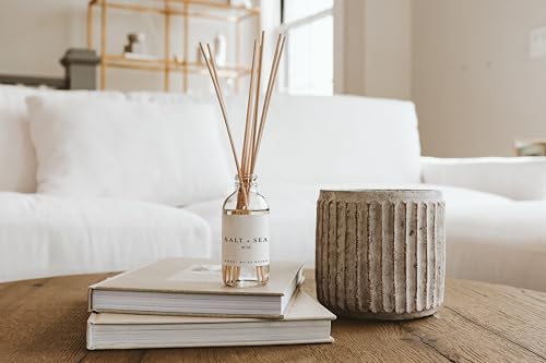 Sweet Water Decor Salt & Sea Reed Diffuser Set - Sea Salt Citrus & Musk Amber Scent Diffuser - Reed Diffusers for Home wit...