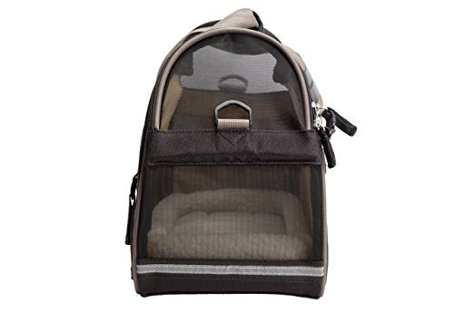 Coastal Pet Bergan Comfort Carrier - Breathable Travel Carrier for Dogs & Cats - Black & Grey, 16" x 8" x 11"
