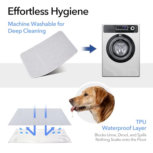 GooCare Dog Cooling Mat XL 60"x40" for Giant Dogs, Q-Max>0.4 Ice-Silk Fabric, Thick & Non-Slip, Washable & Waterproof, Por...