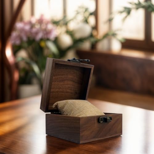 LONMAIX Walnut Wood Box for Crafts, Jewelry Box and watch box Wooden Keepsake Box Gift (Walnut)