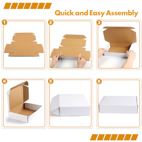Shipping Boxes,5 PCS 6x4x2 Inch Tuck Top Mailer Boxes,White Small Corrugated Cardboard Boxes for Packing, Mailing, Moving,...