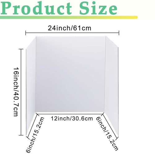 LonlyEagle Trifold Poster Board, 24" x 16", 3-Pack, White Corrugated Project Boards for Science Fairs, School Projects, Ev...