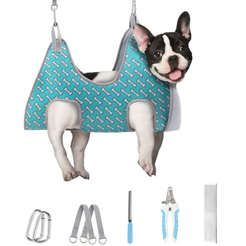 Supet Dog Grooming Hammock Harness for Dogs Cats, Relaxation Pet Nail Clipper Hammock, Restraint Dog & Small Animal Leashe...