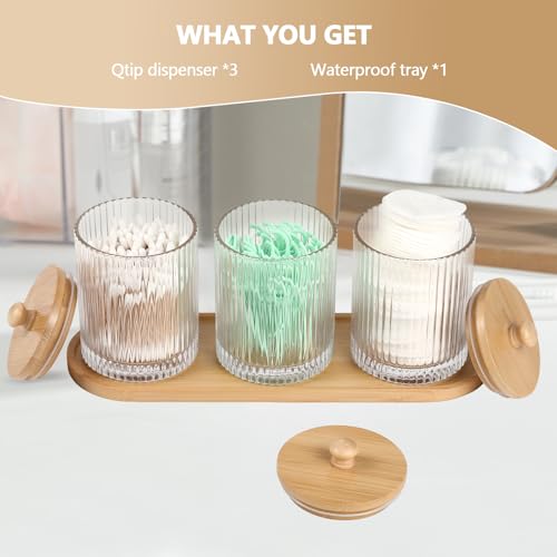 eggs sound 3 Pack Qtip Holder - Bathroom Organizers and Storage, Cotton Round Holder Floss Pick Cotton Ball Holder Swab Di...