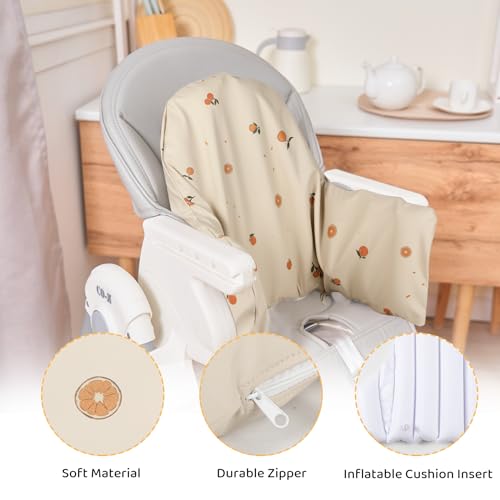 High Chair Cushion with Cover Pad for IKEA Antilop Babies Toddlers Inflatable & Reversible Built-in Inflatable Cushion