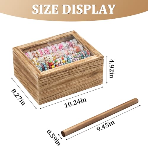 Bellaownia Bracelet Storage Box Holds Up to 150 Bangles, Bracelet Organizer with Clear Lid & Rods, Jewelry Display Case fo...