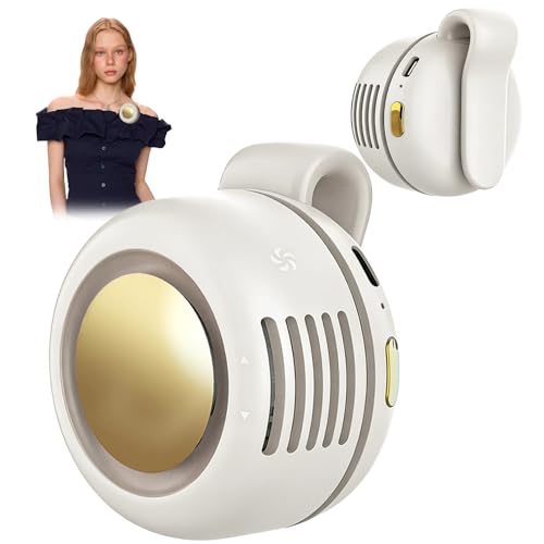 Ahuccf Portable Clip-On Fan, Mini USB Rechargeable 360° Rotatable Fan, 3-Speed Silent Mini Bladeless Fans
