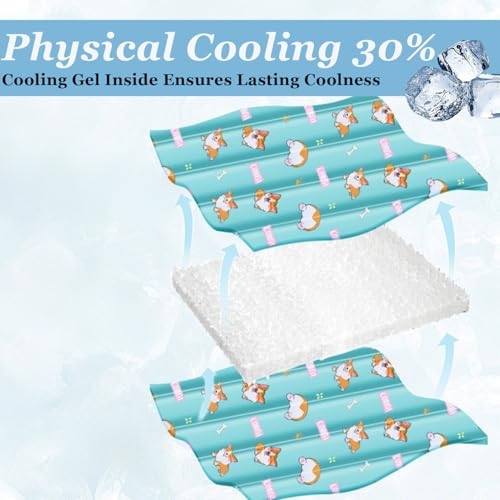 Cooling Dog Bed, Premium Pet Cooling Mat Waterproof & Scratch-Resistant, Non-Slip Summer Essential for Dogs Cats, Foldable...