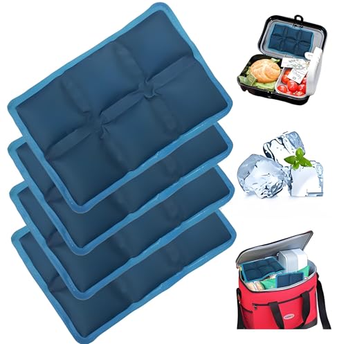 aadsioahd 4pcs Ice Packs for Lunch Boxes & Coolers - Reusable,Lightweight Cooler Ice Pack for Food Freshness, Drinks Freez...