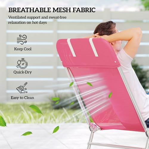 Outsunny Folding Chaise Lounge Chair, Pool Sun Tanning Chair, Outdoor Lounge Chair with Reclining Back, Breathable Mesh Se...