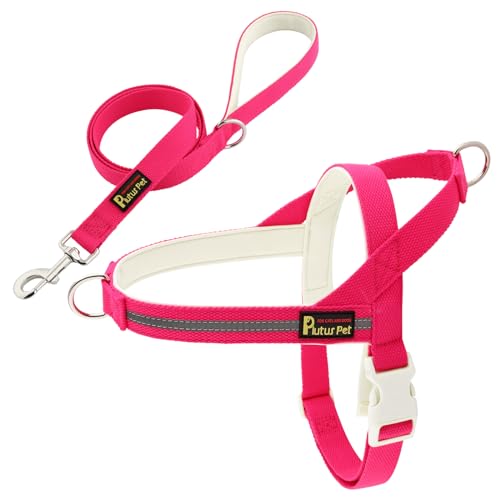 Plutus Pet Cotton Dog Harness and Leash Set, Reflective and Soft Padded, Quick Fit Vest Harness, for Small, Medium and Lar...