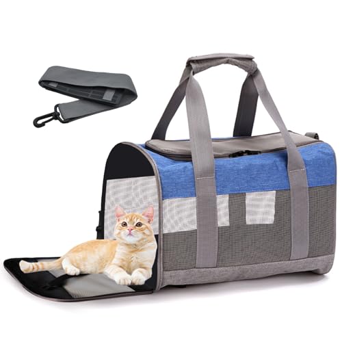 MUYG Soft Sided Pet Carrier for Cat,Airline Approved Cat Carriers Collapsible Portable Kitten Travel Crate Breathable Vent...