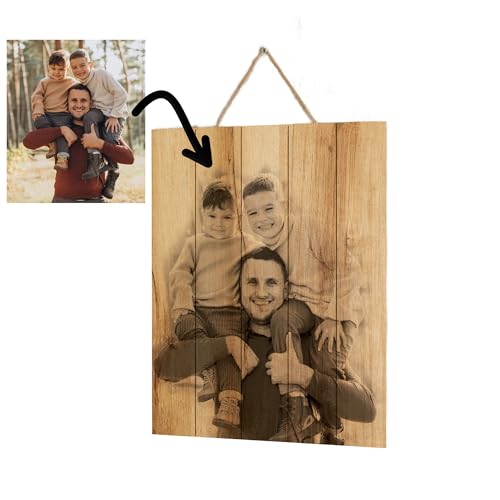 hun concept Personalized Wooden Photo Print from Your Picture, Custom Rustic Wall Art for Couples, Engraved Wood Picture P...
