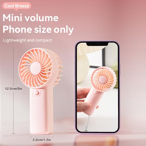 4 Pack Mini Portable Fan - 5'' AAA Battery Operated, Lightweight Handheld with 1 Speed & Lanyard - Quiet Personal Fan for ...