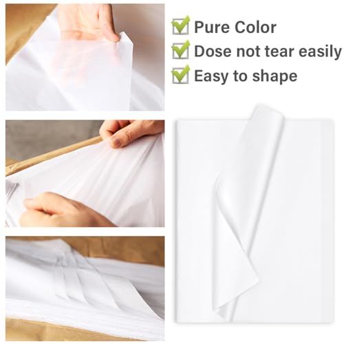 130 Sheets 20"x14" White Tissue Paper for Gift Bags Christmas Weddings Birthday Arts Craft Party Decoration