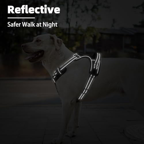 PUPTECK No Pull Dog Harness Small Sized, Adjustable Reflective Dog Harness with Handle Easy Control, Comfortable Soft Padd...