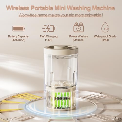 Portable Mini Washing Machine, NEW Underwear Washing Machine Small Clothes Washer Makeup Brush Cleaner Machine Underwear W...
