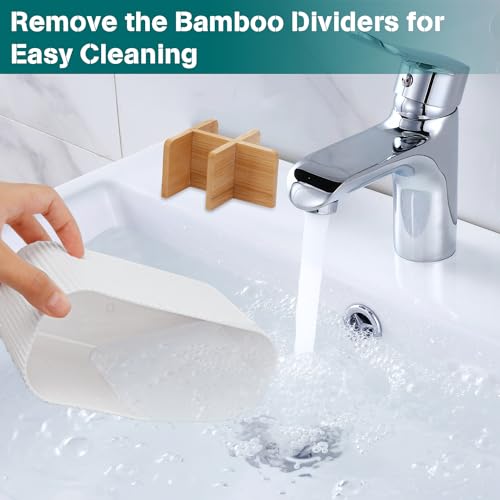 GFWARE White Toothbrush Holder - Bamboo Toothbrush Holders for Bathrooms Electric Toothbrush Holder Organizer Kids Toothbr...