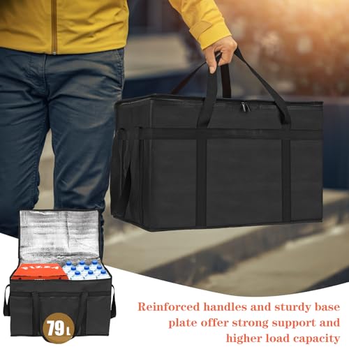 PEASUG XXXL Insulated Bags for Food Delivery with Removable Hard Bottom,Pizza Delivery Bags, Large Capacity Cooler Bag Kee...