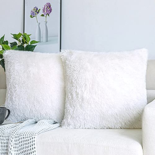 NordECO HOME Luxury Soft Faux Fur Fleece Cushion Cover Pillowcase Spring Decorative Throw Pillows Covers, No Pillow Inser...