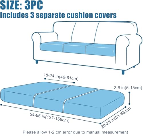 Smiry Waterproof Couch Cushion Covers for Sofa, Stretch Jacquard Seat Cushion Covers Washable, Sectional Sofa Slipcover El...