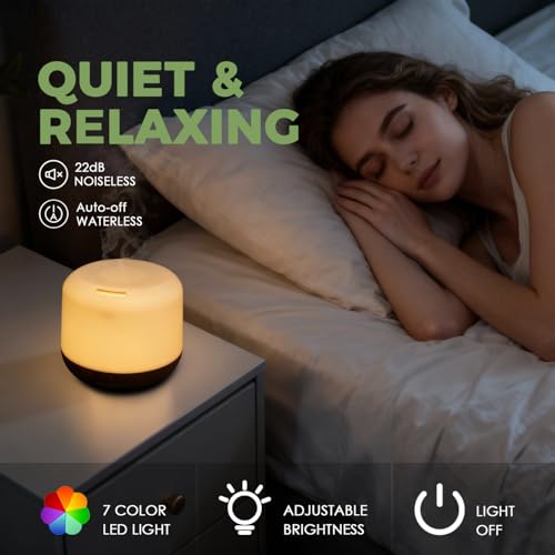 500ml Essential Oils Diffuser for Home,3 Aromatherapy Oils Set Diffuser with Remote Control,Small Air Humidifier for Home ...