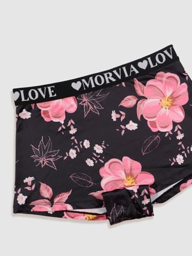 Morvia 6 Pack Gothic Halloween Print Boyshorts, High Waist Variety Underwear with Elastic Band, Skull Rose Stars Pattern